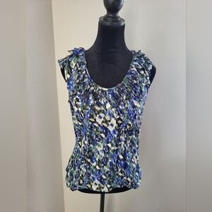 Chadwicks Sleeveless Blue and Green Summer Top Women's Size 4